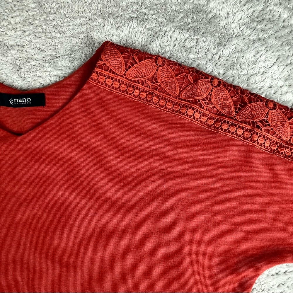 Nano Universe Rust Crochet Flowers‎ One Size Cotton Old Money - Picture 5 of 7